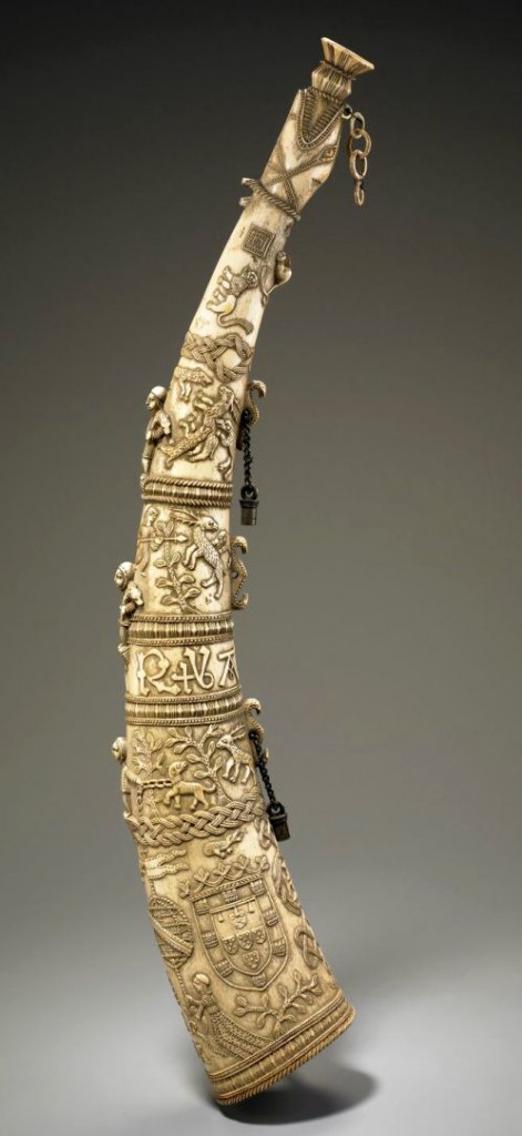 Oliphant Sapi-Portuguese style Sierra Leone, late 15th century Ivory, metal 64.2 x 16.4 x 9cm National Museum of African Art