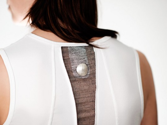 Modwells: Wearable Bio-Sensors That Improve Physical, Emotional Health A specialized sensor garment that monitored the wearer's body position. If she deviated from her goal alignment, the system sent an alert via iPhone or iPad to correct her posture. 